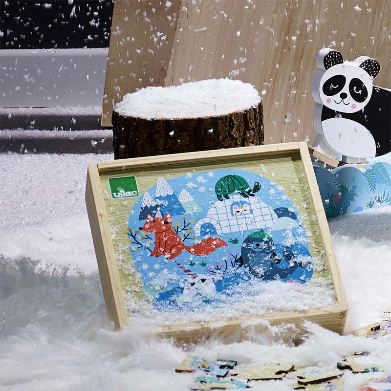 3 Puzzles en bois Vilac : Les Animaux du monde