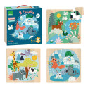 Les Animaux du monde - 3 puzzles en bois - Vilac