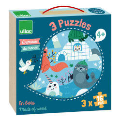 3 Puzzles en bois Vilac