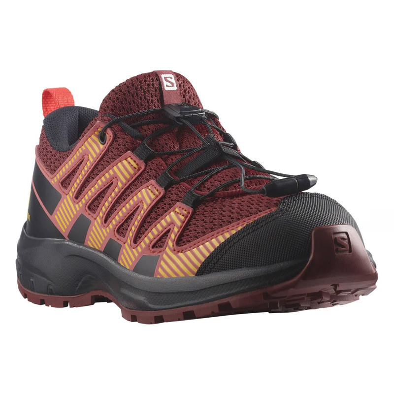 XA PRO 3D Junior V8 - CSWP - Chaussure Salomon enfant Imperméable - 31 au 35 - Red Dahlia / Black / Orange Pepper