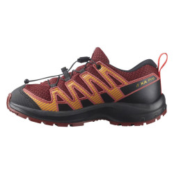 XA PRO 3D Junior V8 CSWP Chaussure Salomon enfant Impermeable 31 au 39 Red Dahlia Black Orange Pepper
