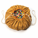 Sac à jouet Play and Go - Coton bio - Grid Mustard