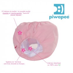 Maillot de bain couche clipsable  Swim+ Piwapee - Flamingo/Rose Poudrée