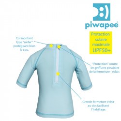 Piwapee TOP LYCRA ANTI UV UPF50 CACHALOT JAUNE 3-6M 