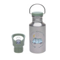 Gourde enfant inox 2 bouchons 500ml - Lassig - Adventure Bus