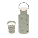 Gourde enfant inox 2 bouchons 500ml - Lassig - Happy Prints / Olive