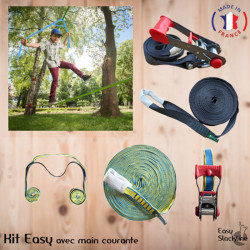 Slackline enfant et débutant avec main courante - Kit Easy