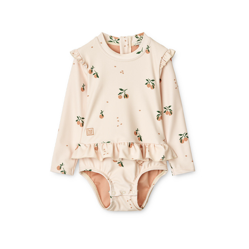 Combinaison anti-UV bébé fille - Liewood - Sille - Peach / Sea Shell