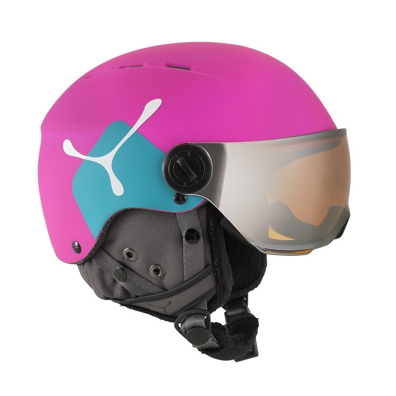 Black Crevice Leogang Casque de visière pour enfant Blanc/rose 52-54 cm