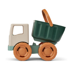 Camion de sable Liewood - Beck en mode déchargement.