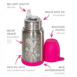 Gourde inox anti-fuite bébé Sippy - GASPAJO - Colibri