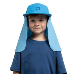 Casquette enfant protège-nuque Bimini - Buff - Solid Azure