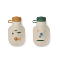 Lot de 2 bouteilles de smoothie Lizzie - Liewood - Safari sandy mix