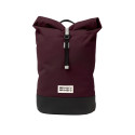 Sac à dos roll-top Wanaka - MeroMero - Aubergine/Cuir Crème