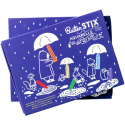 Set 8 craies Butterstix Aquarelle + Stylo à eau - Jaq Jaq Bird fermé