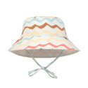 Chapeau anti-UV bébé réversible - Lassig - Vagues écru