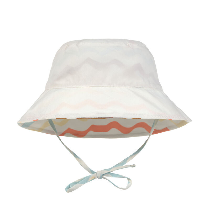 Chapeau anti-UV bébé réversible - Lassig - Vagues écru