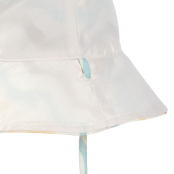 Chapeau anti-UV bébé réversible - Lassig - Vagues écru