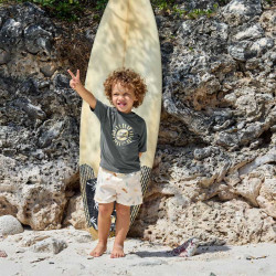 Short de bain enfant anti-UV - Lassig - Planches de surf écru
