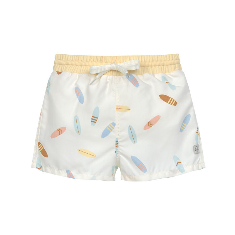 Short de bain enfant anti-UV - Lassig - Planches de surf écru