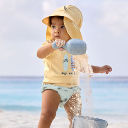 T-shirt de bain anti-uv bébé - Lassig - Planches de surf vanille