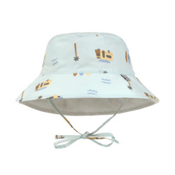 Chapeau anti-UV bébé réversible - Lassig - Camper vert écume