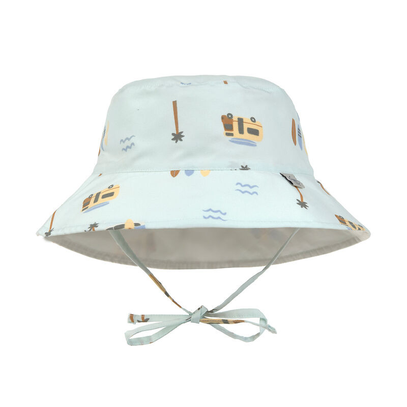 Chapeau anti-UV bébé réversible - Lassig - Camper vert écume