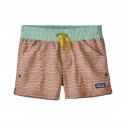 Girl's Costa Rica Baggies Shorts - Patagonia - Waves Stripe : Pampas Tan