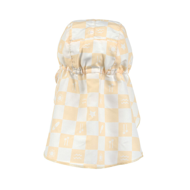 Casquette protége nuque anti-uv bébé - Lassig - Vanille / écru