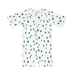 Combinaison bébé anti-UV - Lassig - Pois bleu / Nature