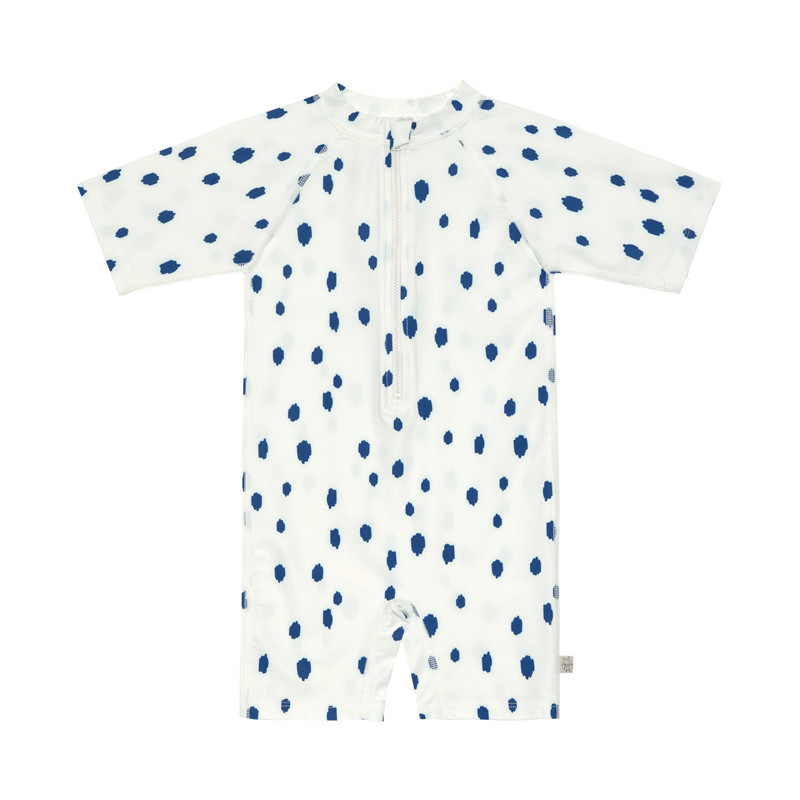 Combinaison bébé anti-UV - Lassig - Pois bleu / Nature