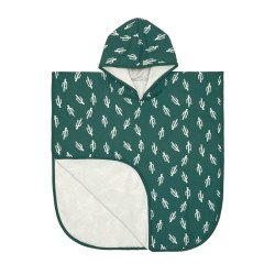 Poncho microfibres bébé - Lassig - Cactus vert