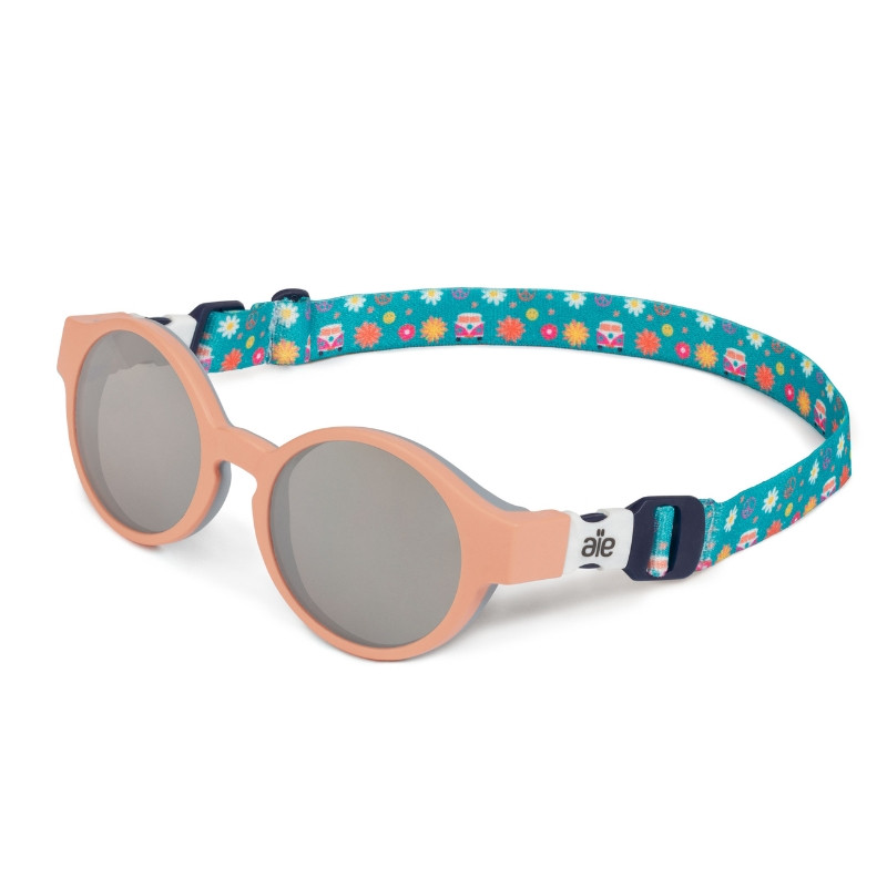 Lunettes soleil bébé - Pti'loup Boutchou - Altitude Eyewear - Pêche / Hippy avec bandeau