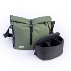 Besace rolltop Norrebro - Mero Mero - Cypress Green avec rangement photo