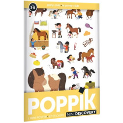Mini Poster + 27 gommettes - Le poney Club