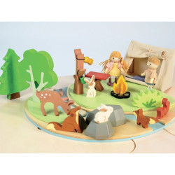 mise en scène avec Kit de jeu en bois - Set de camping - Tender Leaf