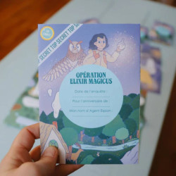 carton d'invitation Chasse aux trésors pour enfants L’enquête anniversaire - En Cavale