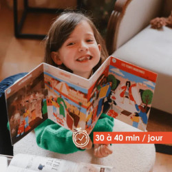 fille qui rit avec Activité de vacances pour les enfants l’enquête de 7 jours Voyage dans le temps - En Cavale
