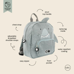 description de Petit sac à dos enfant - Trixie - Requin