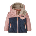 Baby reversible tribbles hoody - Patagonia - New Navy w/Mallow pink