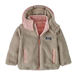 Baby reversible tribbles hoody - Patagonia - New Navy  pink