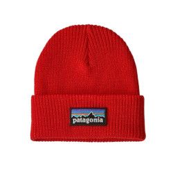 Bonnet Kid's Logo Beanie - Patagonia - P-6 Logo : Sizzle Red