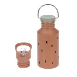 Gourde enfant inox 2 bouchons 500ml - Lassig - Happy Prints / Caramel