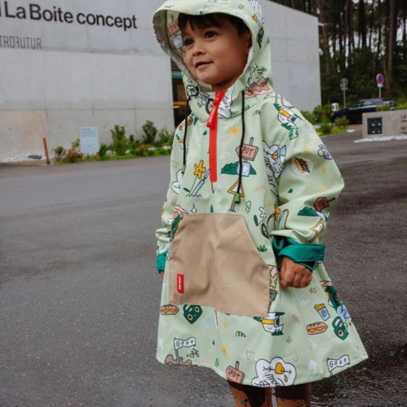 Poncho De Pluie Impermeable Enfant ANYOO - Veste Légère Avec Capuche Pour Garçons Et Filles Randonnée Camping