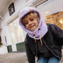 Cagoule polaire bébé Warmy - Hello Hossy - Mauve