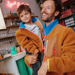 Veste polaire enfant sherpa - Hello Hossy - Blue