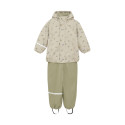 Ensemble de pluie enfant doublé polaire - Veste et Salopette - CeLaVi - White Pepper