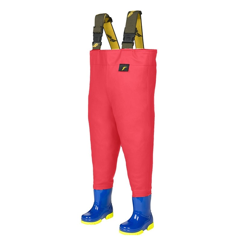 Gonex Waders Pêche Enfant, Chasse Waders Poitrine avec Bottes en Nylon/PVC,  Taille Ajustable pour Garçons et Filles de L'âge 2-13