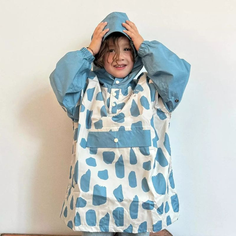 Poncho de pluie enfant - Poule Party - Icy Blue