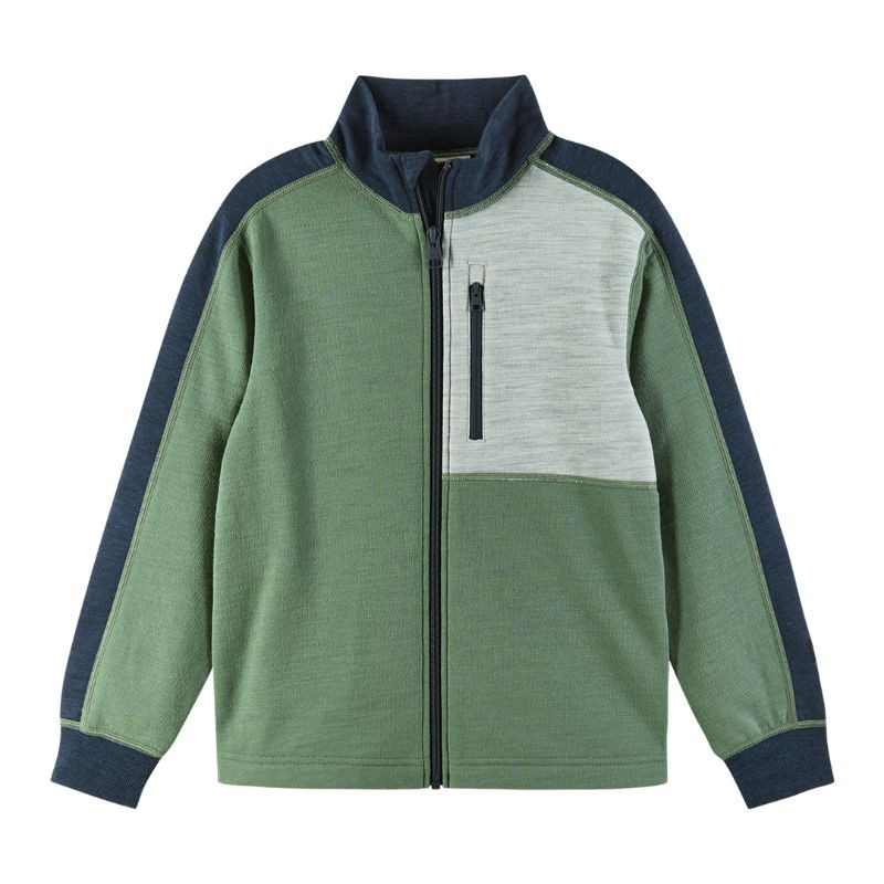 Pull en laine merinos enfant Merin - Reima - Green Clay